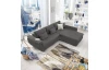 Rohová sedací souprava Torgau, černo-šedá tkanina