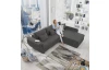 Rohová sedací souprava Torgau, černo-šedá tkanina