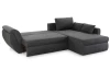 Rohová sedací souprava Torgau, černo-šedá tkanina