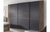 Šatní skříň Bernau, 271 cm, dub stirling/šedá, posuvné dveře