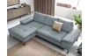 Rohová sedací souprava Vespa, šedo-modrá látka, levý roh