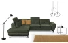 Rohová sedací souprava Sergio, mechově zelená látka, levý roh