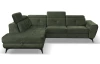 Rohová sedací souprava Sergio, mechově zelená látka, levý roh