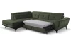 Rohová sedací souprava Sergio, mechově zelená látka, levý roh