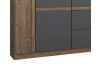Šatní skříň Bernau, 226 cm, dub stirling/šedá, otočné dveře