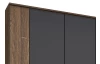 Šatní skříň Bernau, 226 cm, dub stirling/šedá, otočné dveře