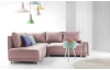 Rohová sedací souprava Beate, růžová látka, levý roh
