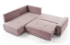 Rohová sedací souprava Beate, růžová látka, levý roh