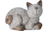 Dekorační soška (2 druhy) Ležící kočka, šedá keramika