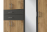 Šatní skříň Diver, 270 cm, prkenný dub/grafit