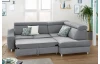 Rohová sedací souprava Brico, světle šedá látka, pravý roh