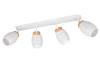 Stropní osvětlení Bidar, bílý kov/dřevo, 4 svítidla