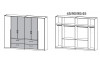 Šatní skříň Bernau, 271 cm, dub stirling/šedá, otočné dveře