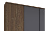 Šatní skříň Bernau, 271 cm, dub stirling/šedá, otočné dveře