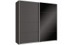 Šatní skříň Easy Plus, 225 cm, grafit/černé sklo