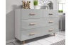 Zásuvková komoda Sweden, bílá/šedý lesk