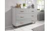 Zásuvková komoda Sweden, bílá/šedý lesk