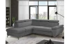 Rohová sedací souprava Gisele, středně šedá látka, levý roh