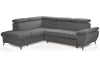 Rohová sedací souprava Gisele, středně šedá látka, levý roh