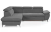 Rohová sedací souprava Gisele, středně šedá látka, levý roh