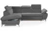 Rohová sedací souprava Gisele, středně šedá látka, levý roh