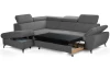 Rohová sedací souprava Gisele, středně šedá látka, levý roh