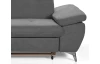 Rohová sedací souprava Gisele, středně šedá látka, levý roh