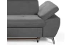 Rohová sedací souprava Gisele, středně šedá látka, levý roh