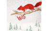 Vánoční povlak na polštář Zasněžená krajina s veverkou, 45x45 cm