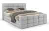 Postel boxspring Shadow 180x200 cm, světle šedá strukturovaná látka
