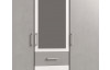 Šatní skříň se zrcadlem Click, 135 cm, bílá/šedý beton