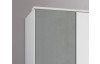 Šatní skříň se zrcadlem Click, 135 cm, bílá/šedý beton