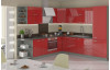Dolní rohová kuchyňská skříňka Rose 90DN, červený lesk