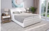 Postel Dezra 180x200 cm, bílá ekokůže