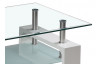 Konferenční stolek Bolero, bílý/sklo