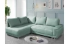 Rohová sedací souprava Beate, mentolově zelená látka, levý roh