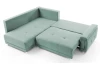 Rohová sedací souprava Beate, mentolově zelená látka, levý roh