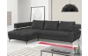 Rohová sedací souprava Paris, antracitová látka, levý roh
