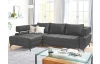 Rohová sedací souprava Paris, antracitová látka, levý roh