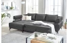 Rohová sedací souprava Paris, antracitová látka, levý roh