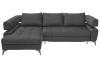 Rohová sedací souprava Paris, antracitová látka, levý roh