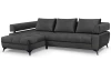 Rohová sedací souprava Paris, antracitová látka, levý roh