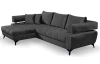 Rohová sedací souprava Paris, antracitová látka, levý roh