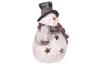 Vánoční dekorace Sněhulák s LED osvětlením, 22 cm