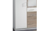 Šatní skříň Click, 135 cm, bílá/dub sonoma