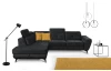 Rohová sedací souprava Sergio, černá látka, levý roh