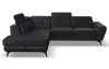 Rohová sedací souprava Sergio, černá látka, levý roh