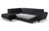 Rohová sedací souprava Sergio, černá látka, levý roh