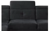 Rohová sedací souprava Sergio, černá látka, levý roh