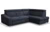 Rohová sedací souprava Brico, temně modrá látka, pravý roh